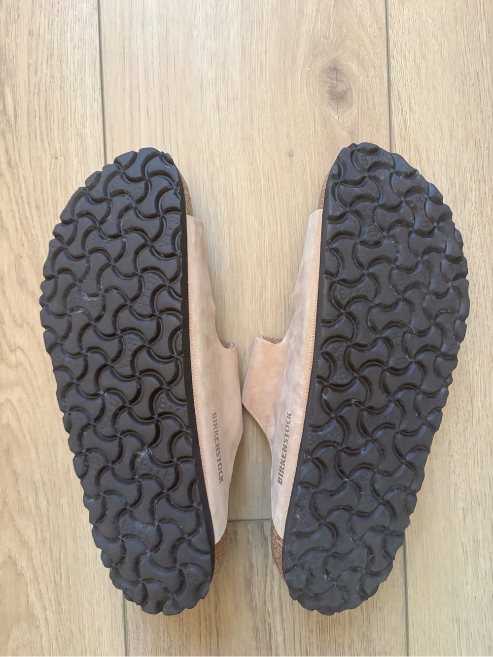 Like Brand New- Birkenstock Arizona Sandals in Tan with Gold Buckles - Picture 5 of 5